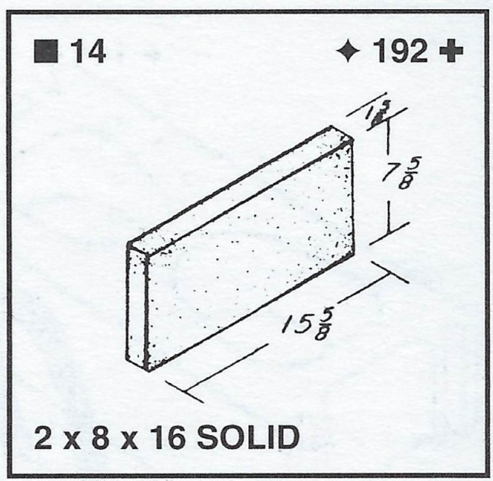 2 X 8 X 16 Solid