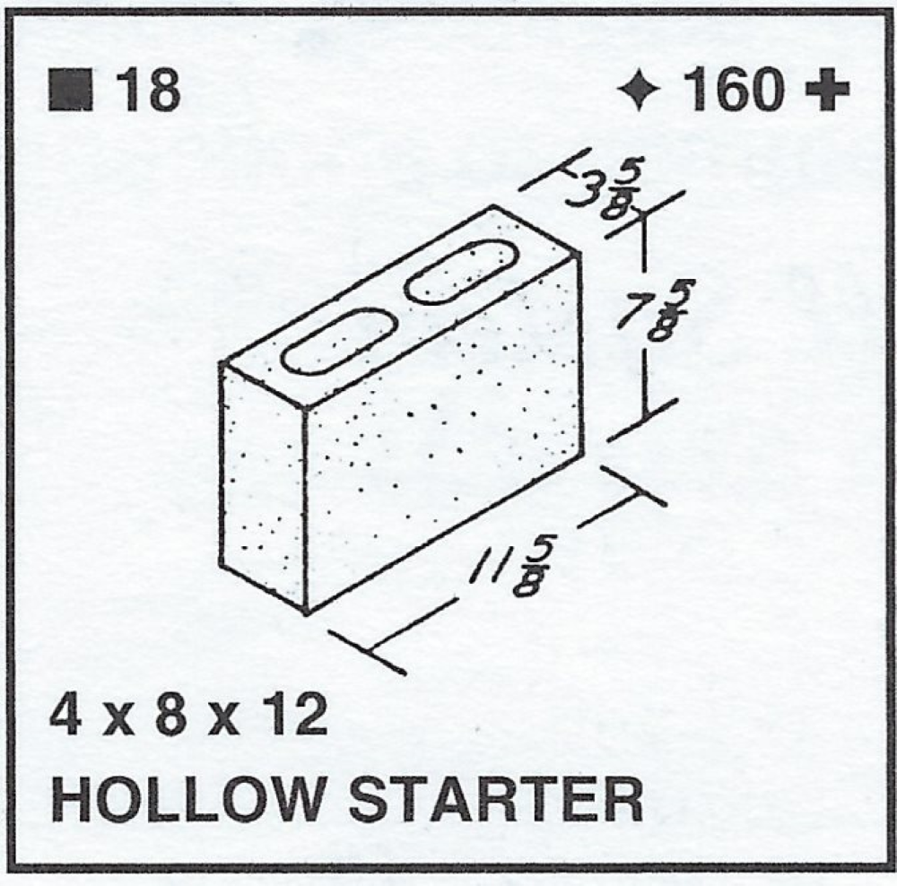 4 X 8 X 12 Hollow Starter