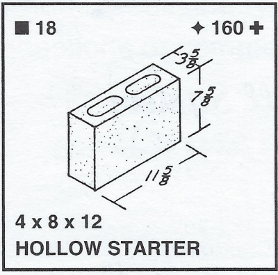 4 X 8 X 12 Hollow Starter