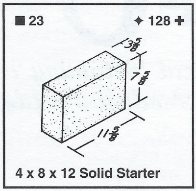 4 X 8 X 12 Solid Starter