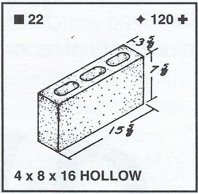 4 X 8 X 16 Hollow