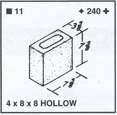 4 X 8 X 8 Hollow Half