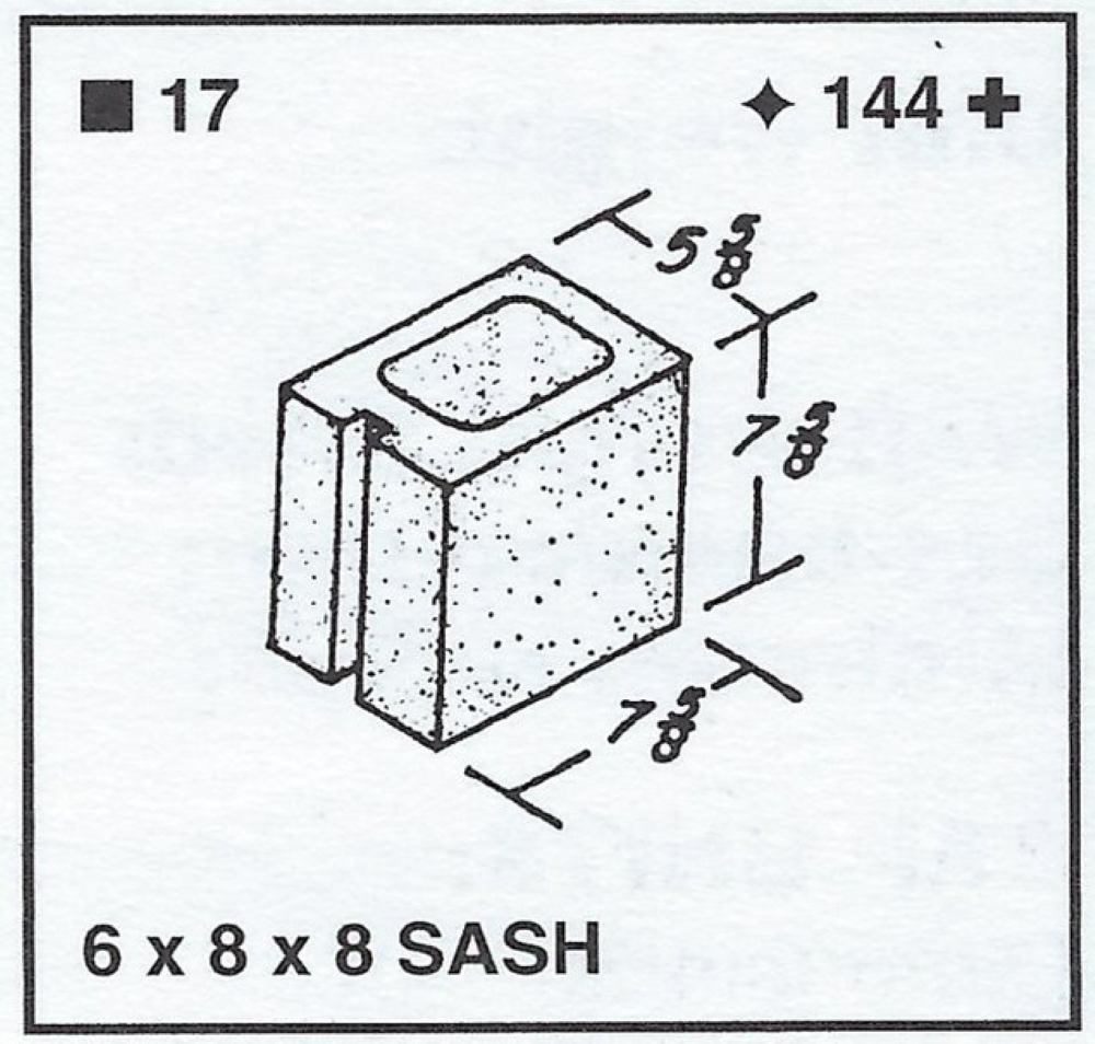 6 X 8 X 8  Hollow Sash