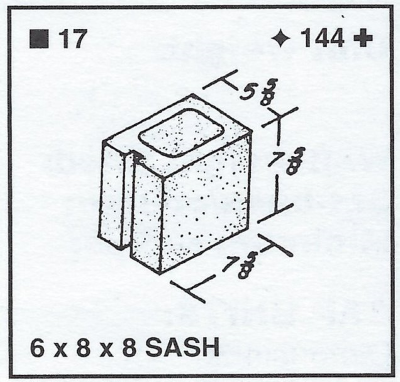 6 X 8 X 8  Hollow Sash