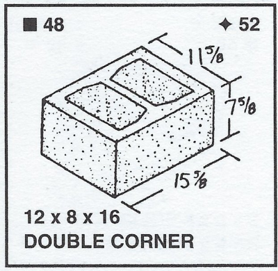 12 X 8 X 16 Double Corner Light-Weight