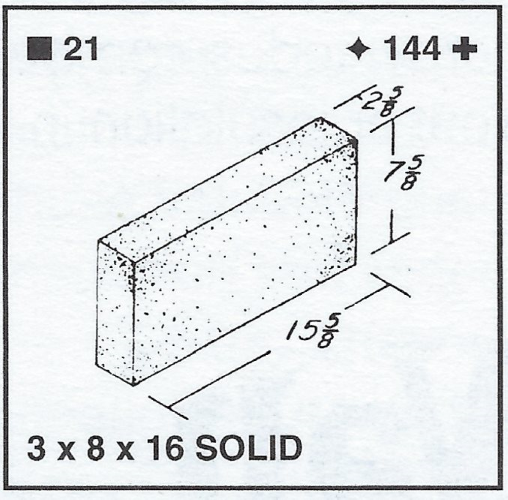 3 X 8 X 16 Solid