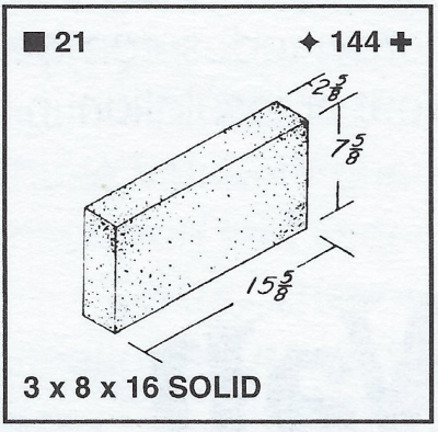 3 X 8 X 16 Solid