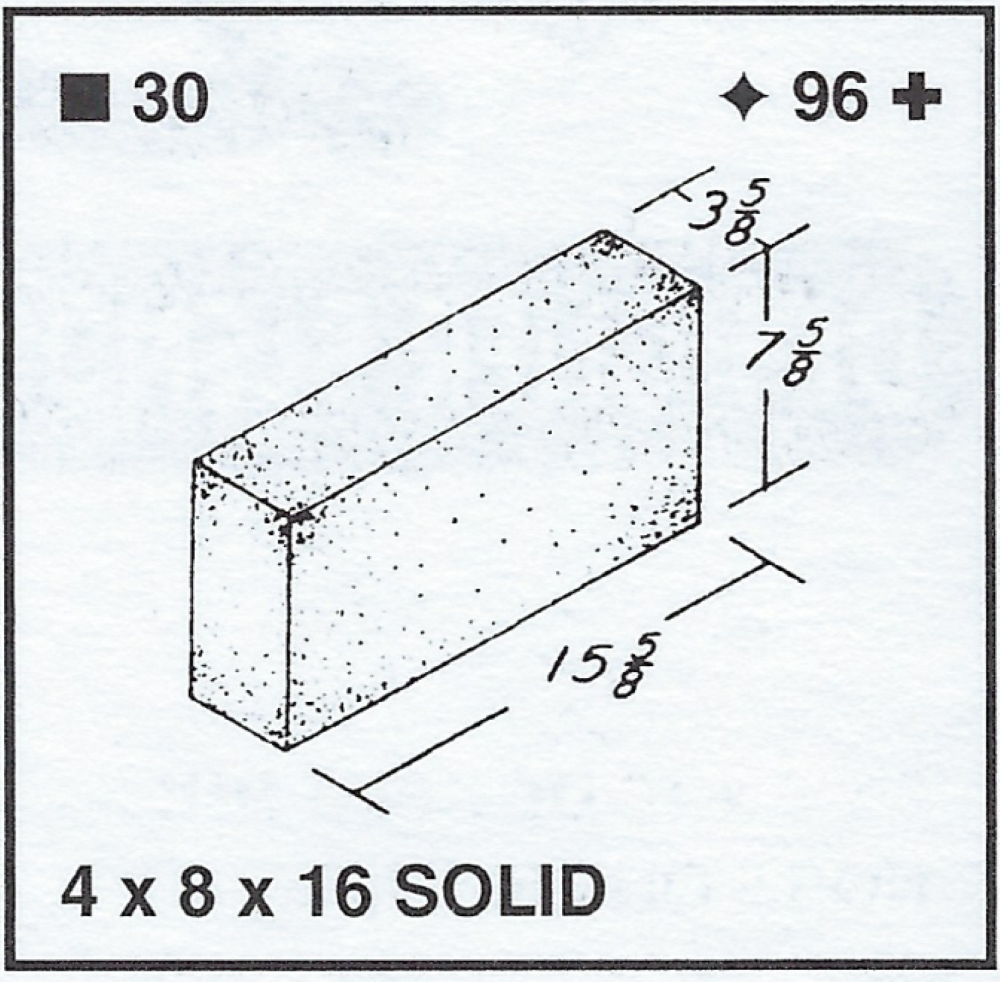 4 X 8 X 16 Solid Lightweight