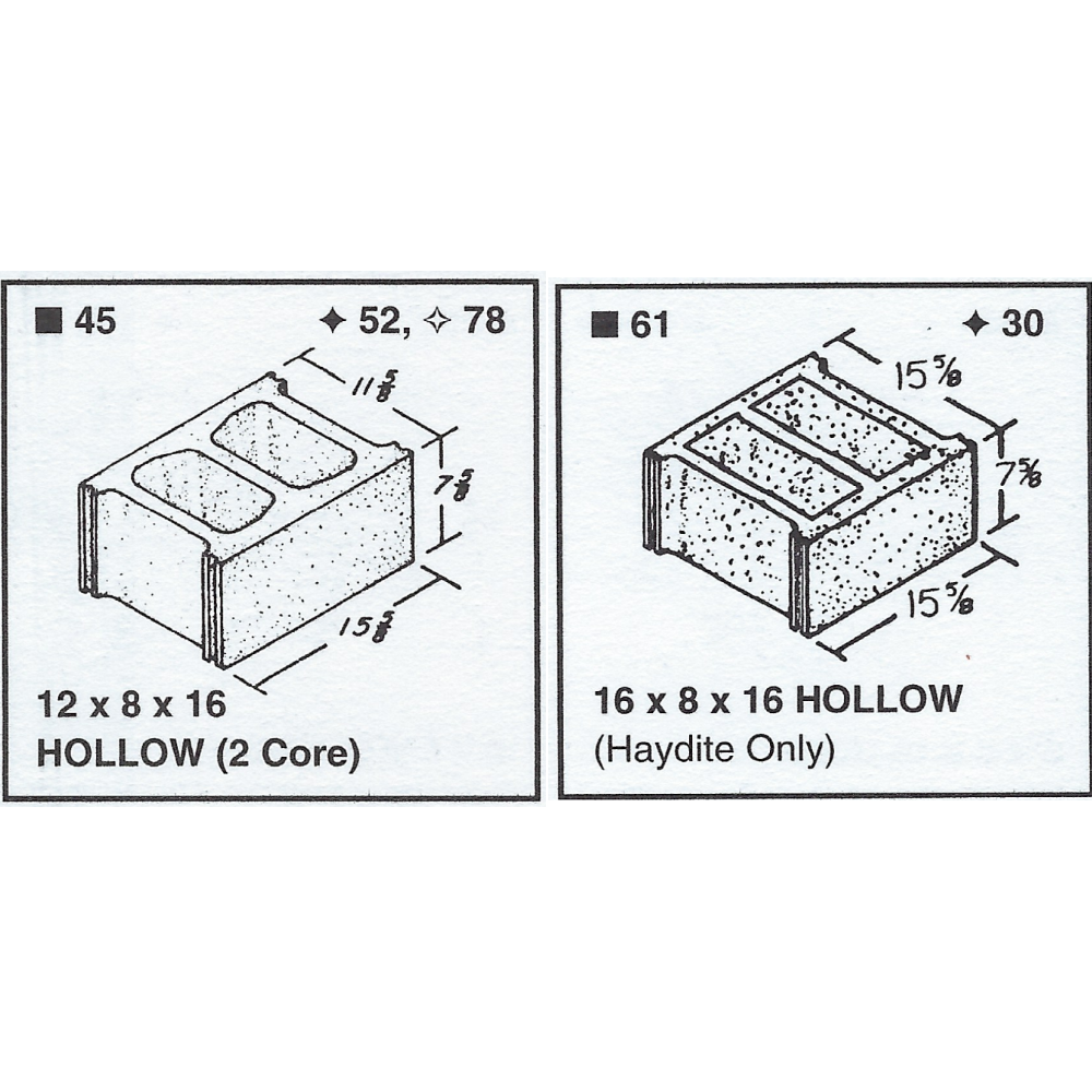 12" BLOCK THRU 16" BLOCK 