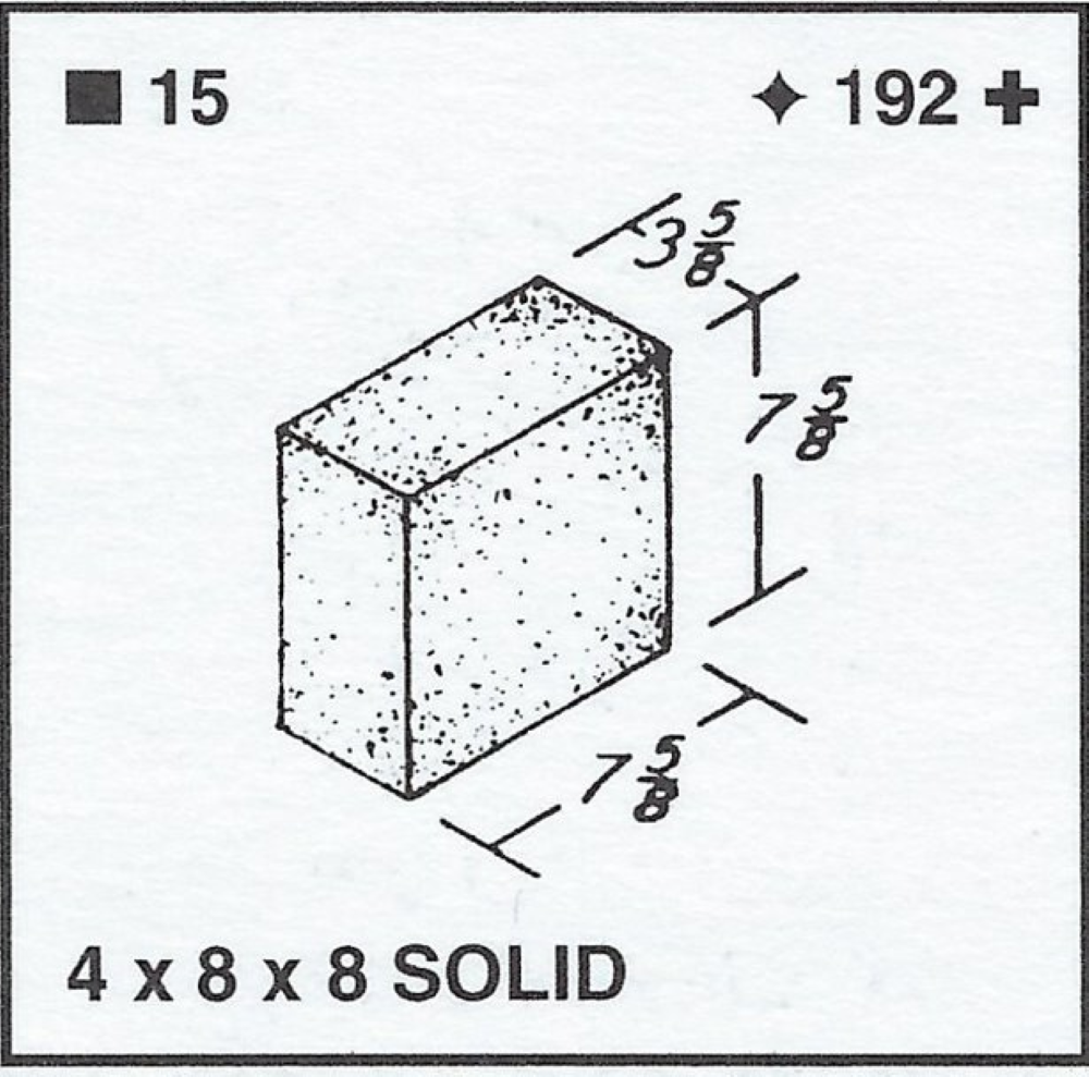 4 X 8 X 8 Solid Half