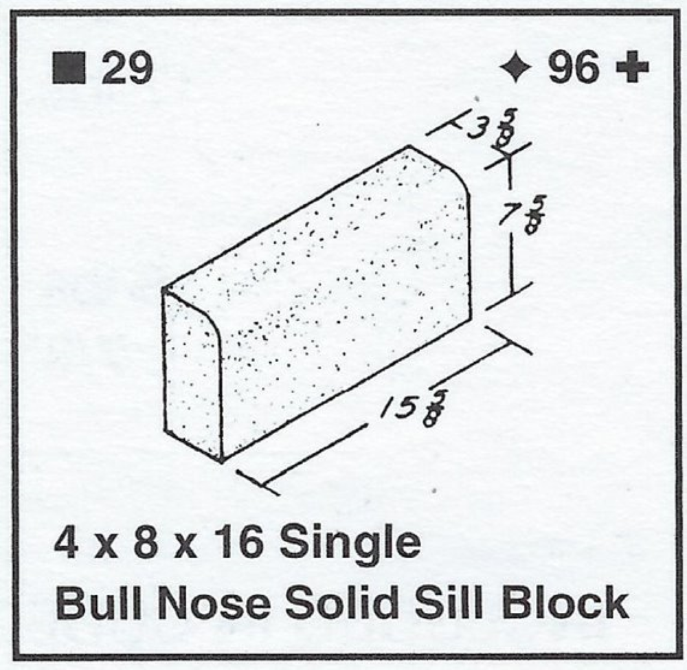 4 X 8 X 16 Sbn Solid Sill