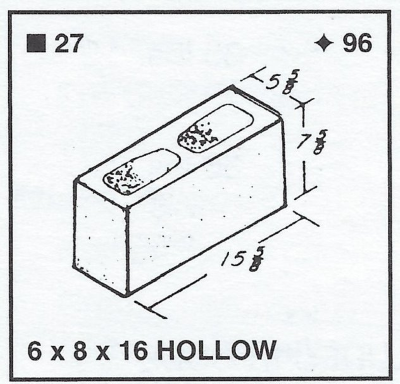 6 X 8 X 16 Hollow Medium Weight