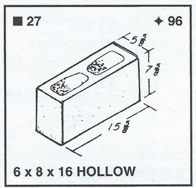 6 X 8 X 16 Hollow Lightweight