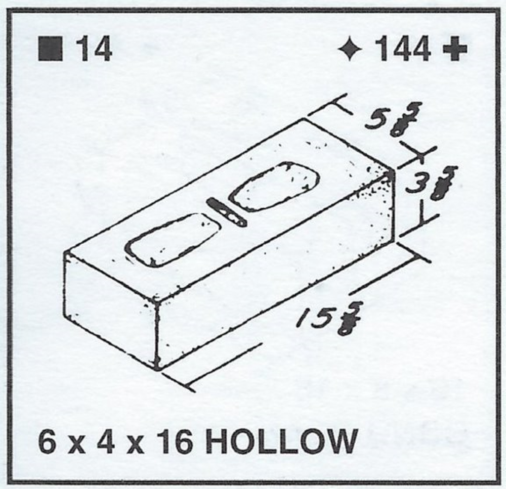 6 X 4 X 16 Hollow