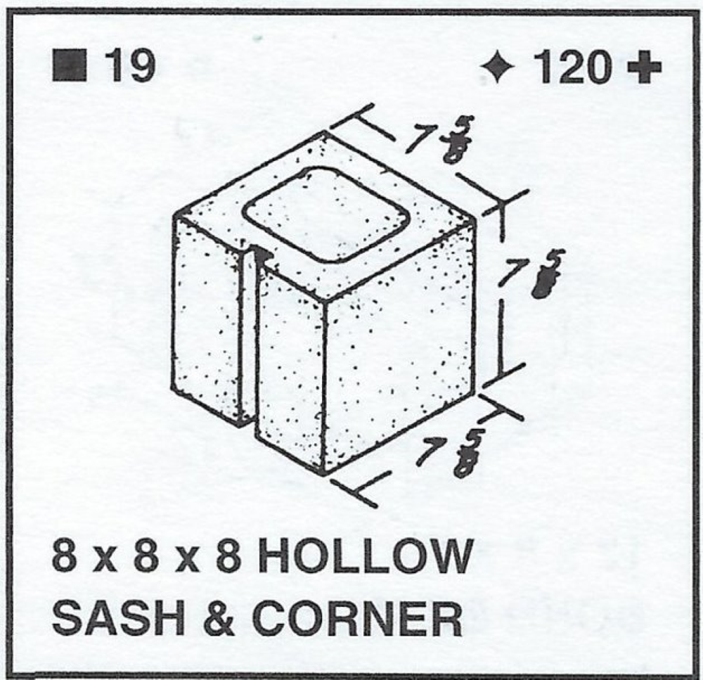 8 X 8 X 8 Corner/sash
