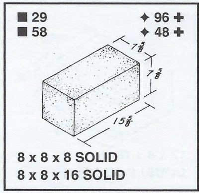 8 X 8 X 16 Solid