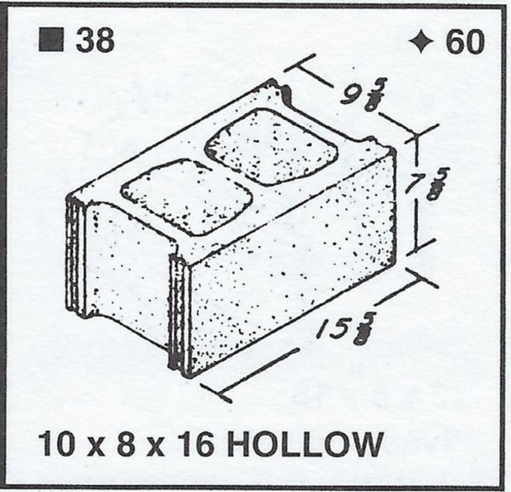 10 X 8 X 16 Hollow Lt. Wt.