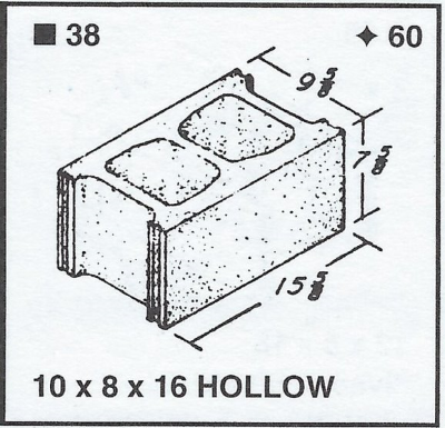 10 X 8 X 16 Hollow Lt. Wt.