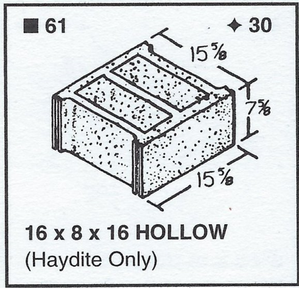 16 X 8 X 16 Hollow Light Weight