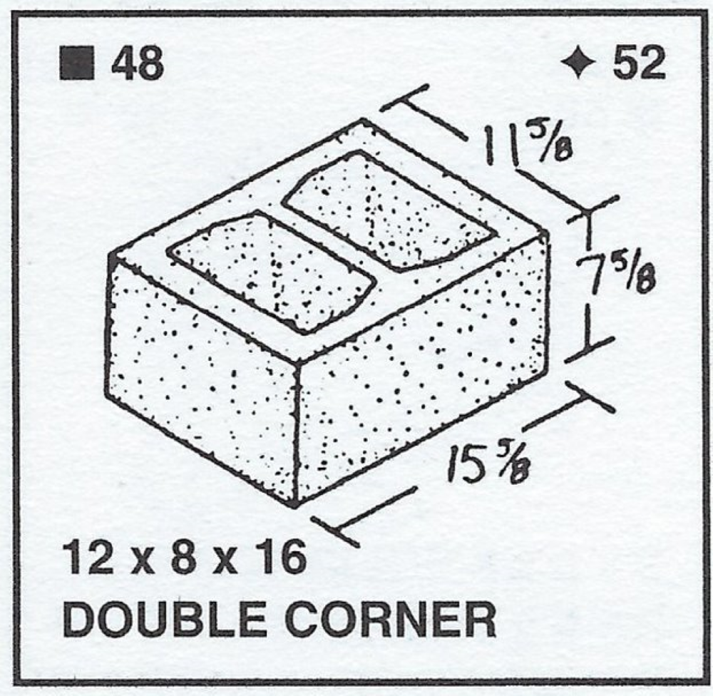 12 X 8 X 16 Double Corner Lt Wt