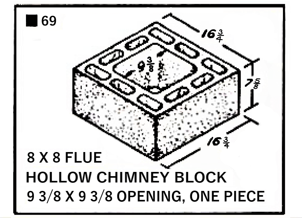 8x8 Hollow Chimney Block