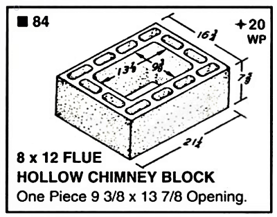 8x12 Hollow Chimney Block