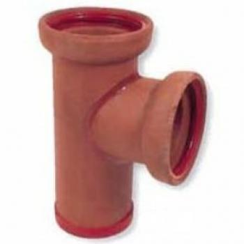 Clay Pipe - 10" I.D, 2' Length W/ 4" Tee